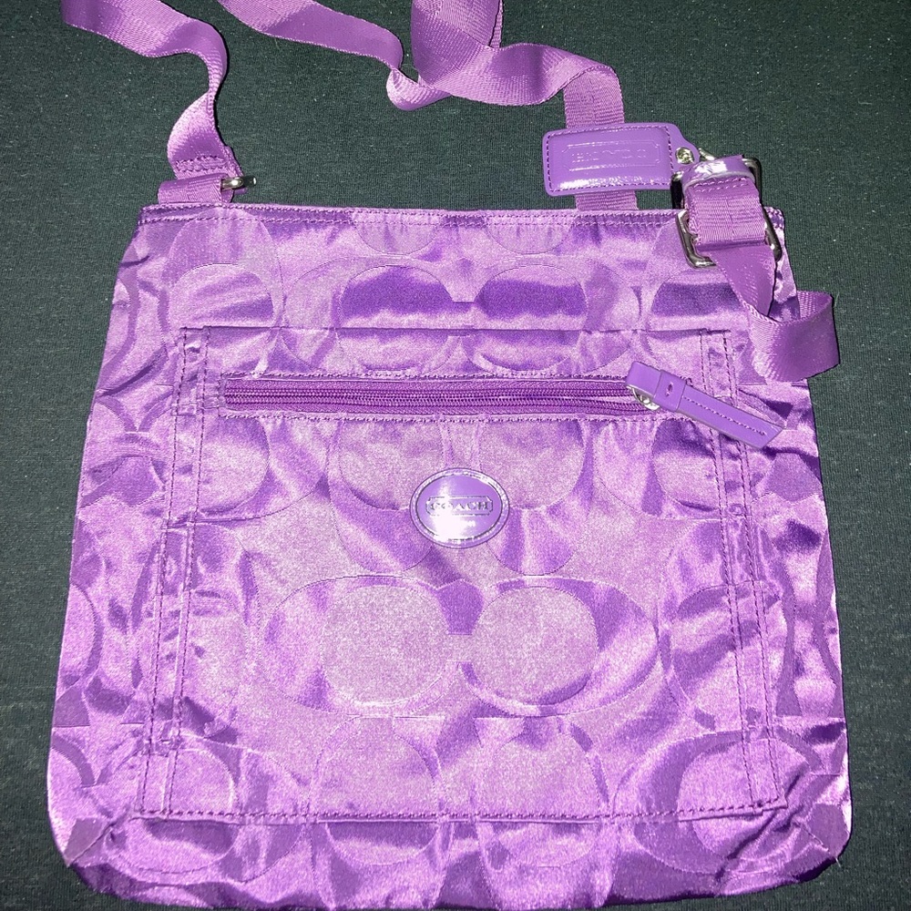 Nylon purple coach cross body